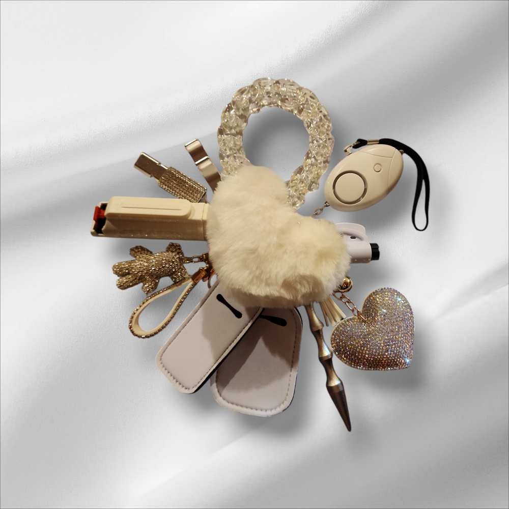 Elegant Gold and Cream Women's Accessory Set